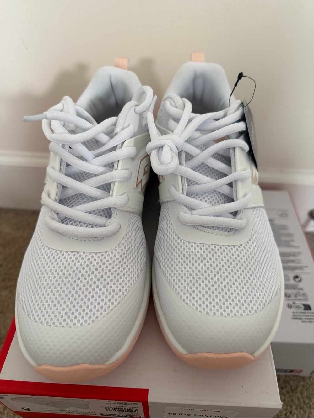 New Women’s Lotto White and Light Pink Athletic Sneakers